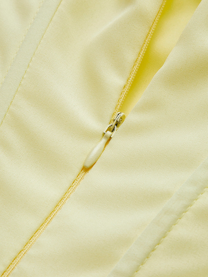 Pileli Biye Fermuarlı Abiye Tüp Elbise