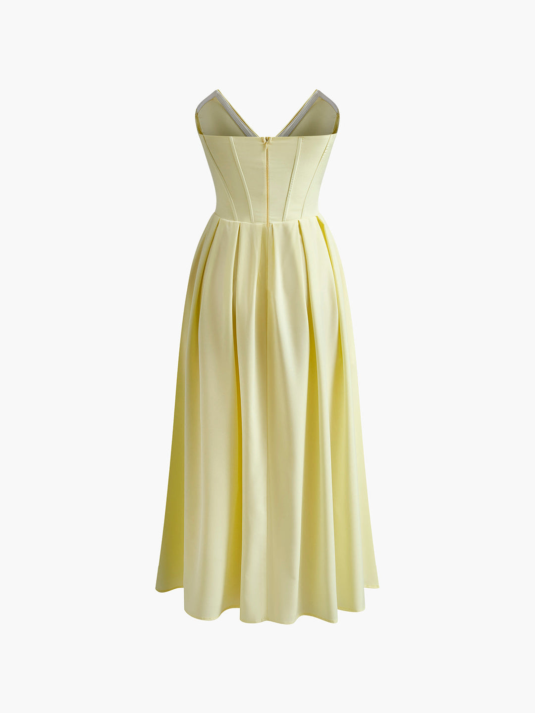 Pileli Biye Fermuarlı Abiye Tüp Elbise