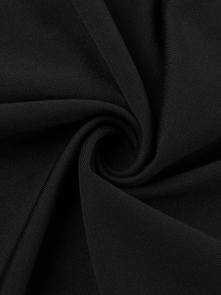 Mock Yaka 3D Çiçek Kesimli Abiye Elbise