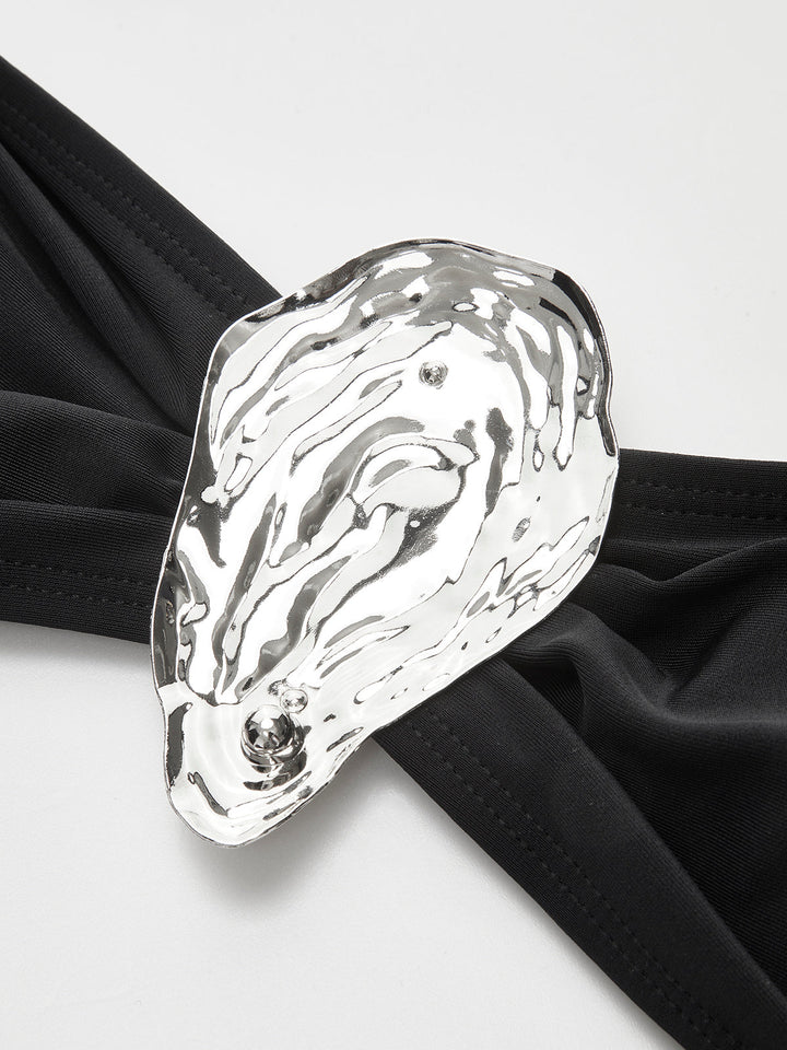 Şık Metal Detaylı Bağlama Ön Bikini Takımı