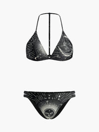 Gökyüzü Temalı Halter Bikini Takımı