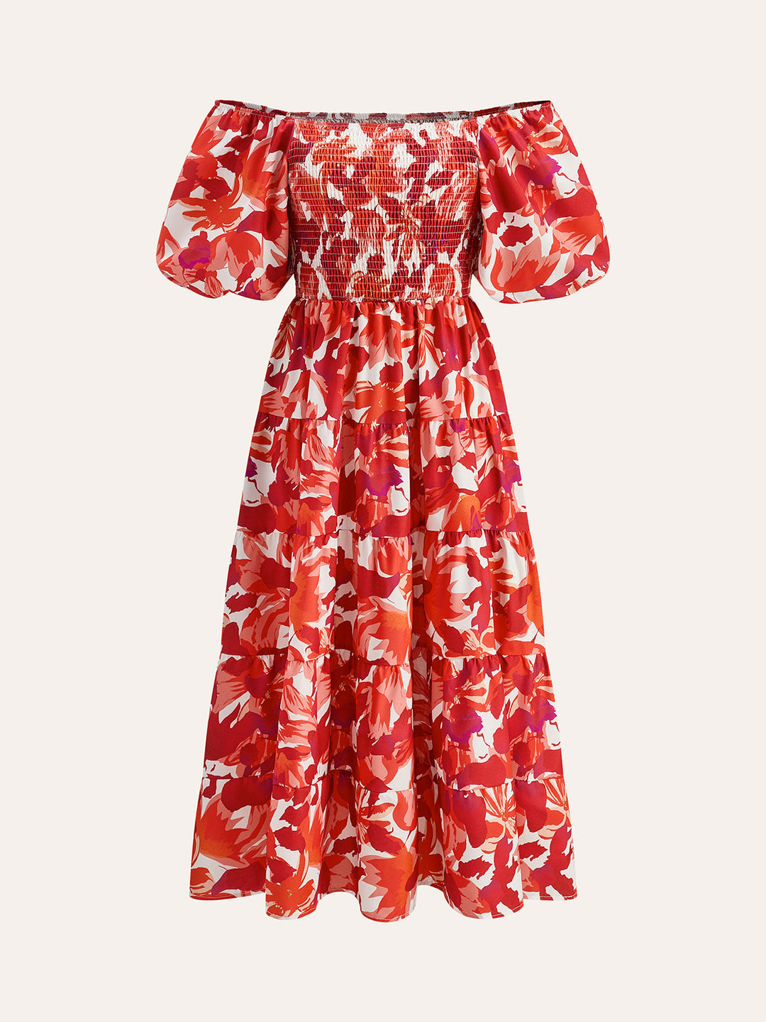 Çiçekli Düşük Omuzlu Smokin Detaylı Elbise