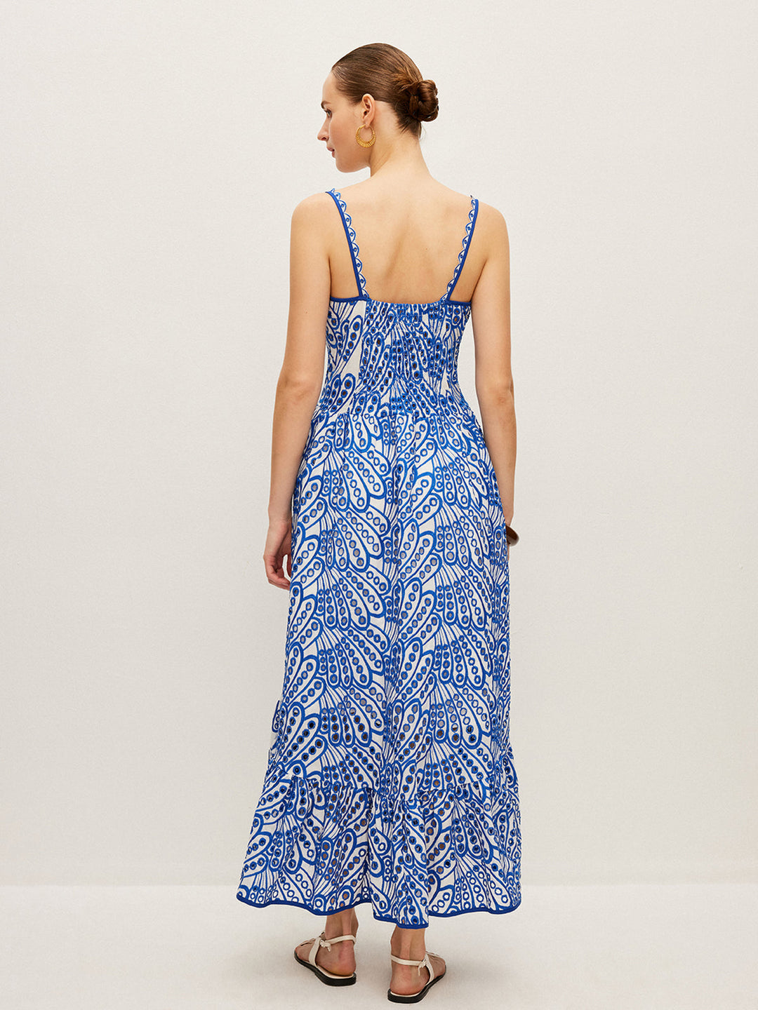 Şirin Pamuklu İşlemeli Askılı Elbise