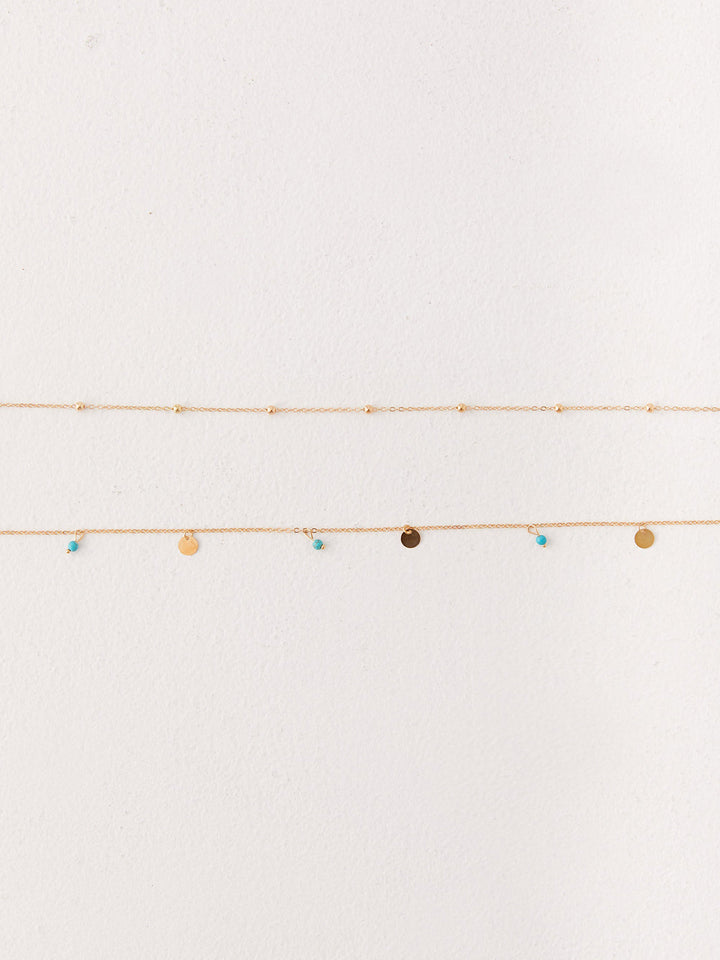 Canlı İki Katmanlı Boncuklu Kemer ve Alaşım Aksesuarlar