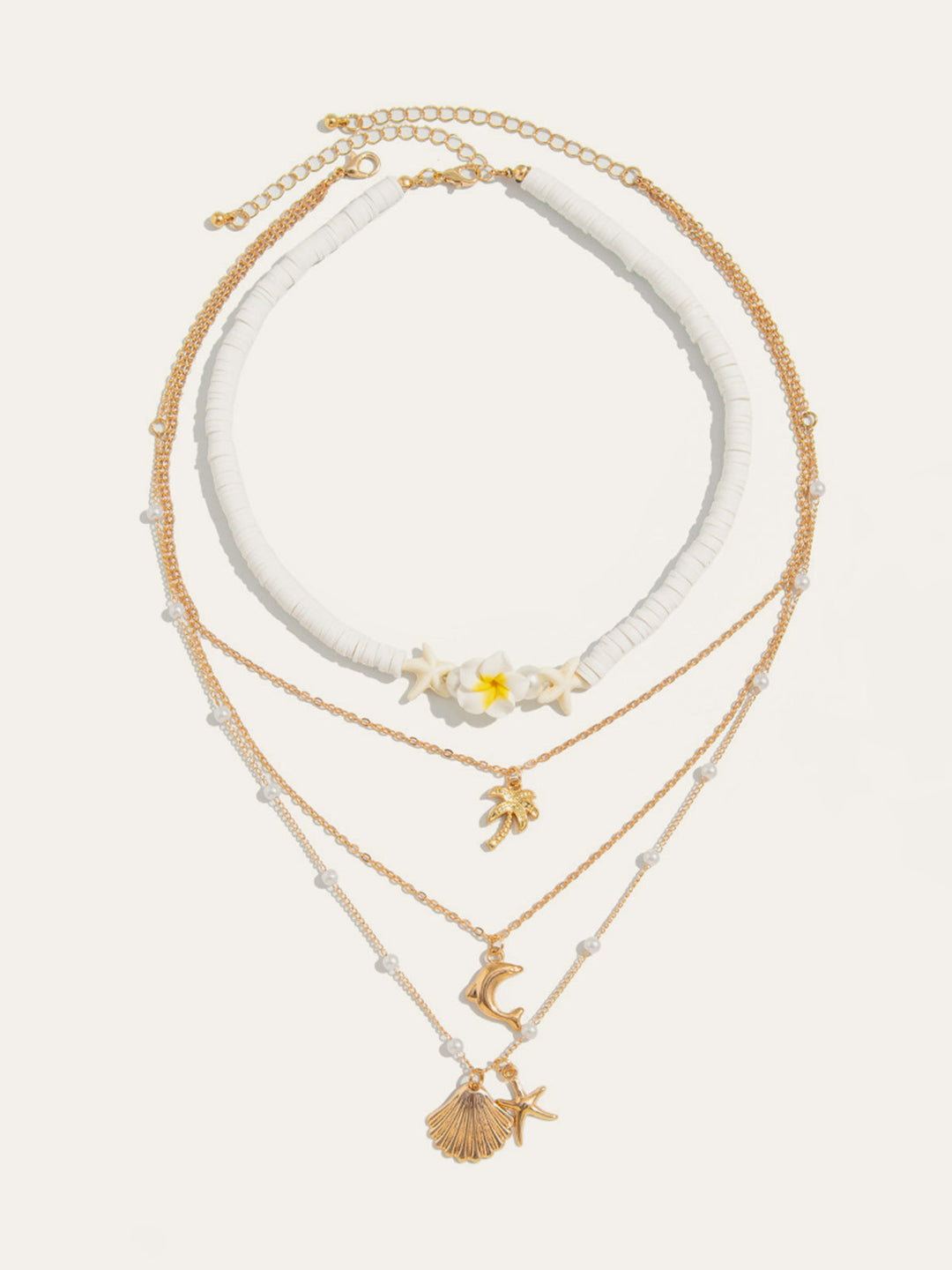 Şık Çok Katmanlı Plaj Temalı Kolye Alaşım Karışımı