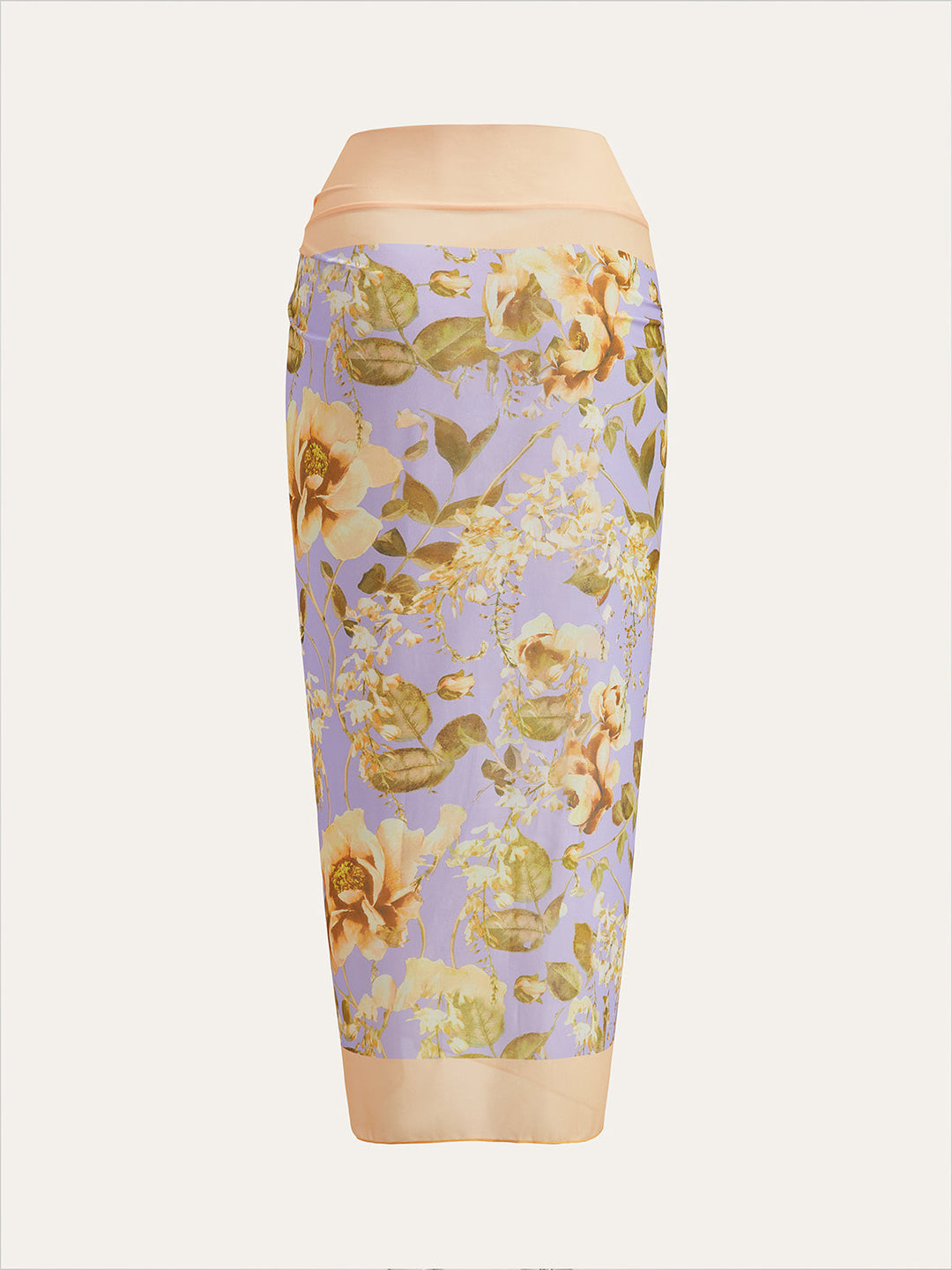 Şık Çiçek Desenli Bağcıklı Kemerli Ağı Mesh Giysi, Şık Panel Tasarımı ile