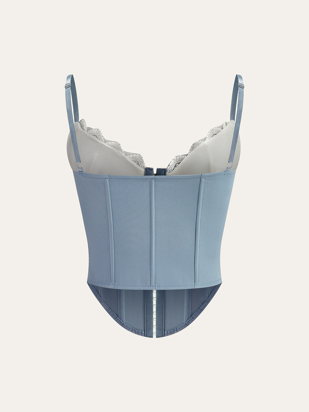 Çarpıcı Dantel Kenarlı Kalp Yaka Korse, Şık Fiyonk Detayı ile