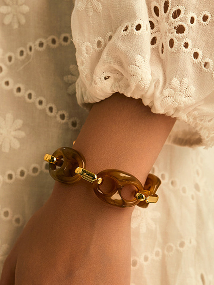 Şık Kaplumbağa Kabuğu Zincir Bilezik