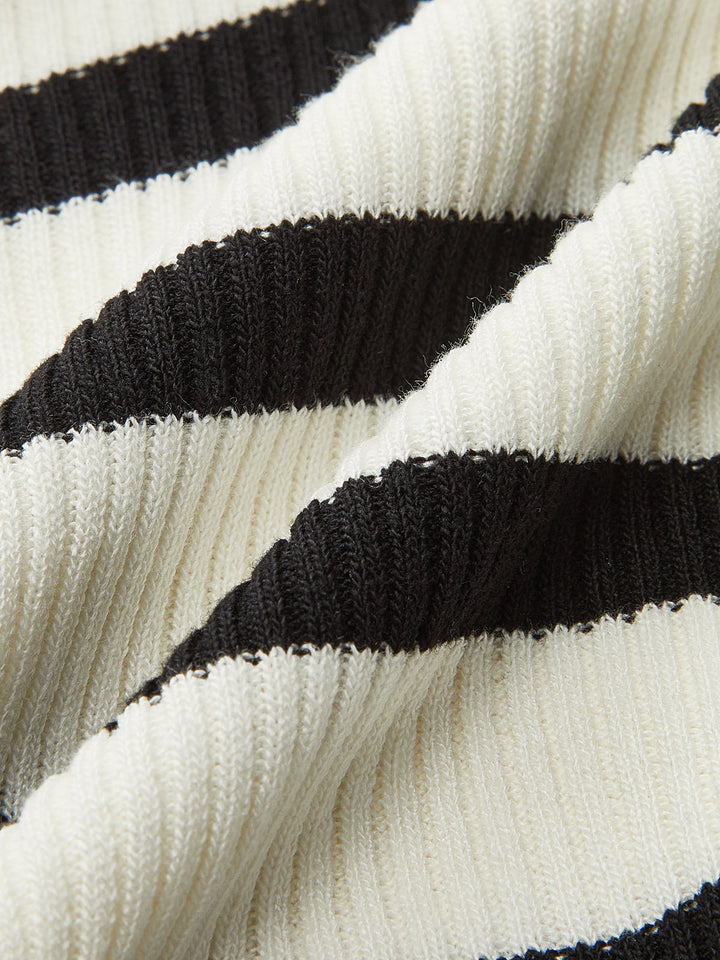 Çizgili askılı crop top