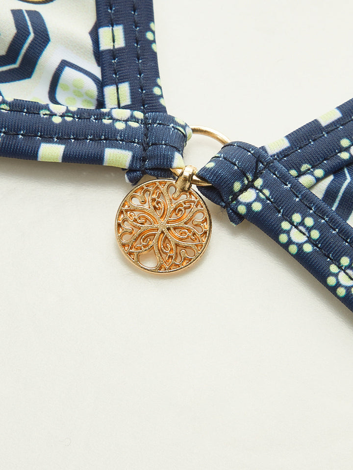 Çekici Desenli Halter Bikini Takımı