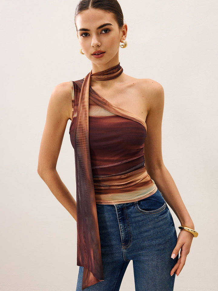 Şık Şal Detaylı Üst Parça ile Şık Bir Görünüm