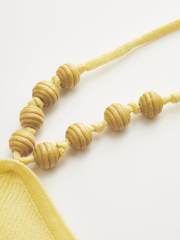 intarsiyalı örgü halter crop üst