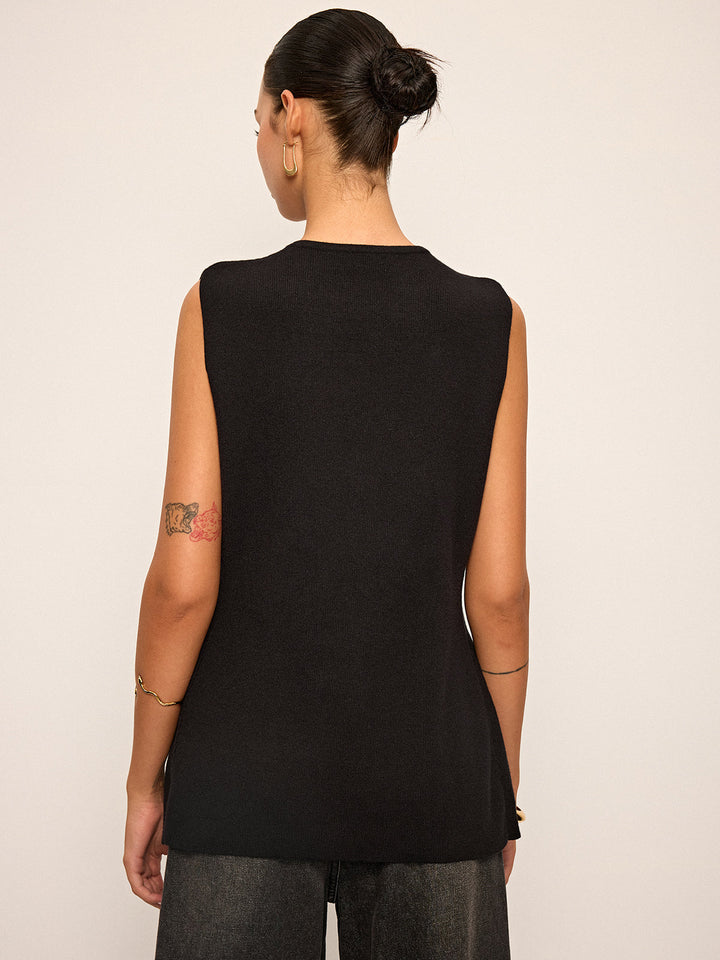 Metal Detaylı Kolsuz Yelek