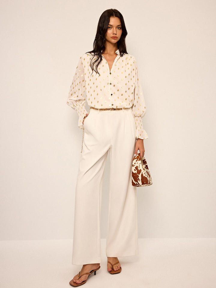 Benekli Şifon Gömlek