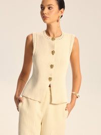 Kroşe Kenar Kanıtlı Örgü Yelek