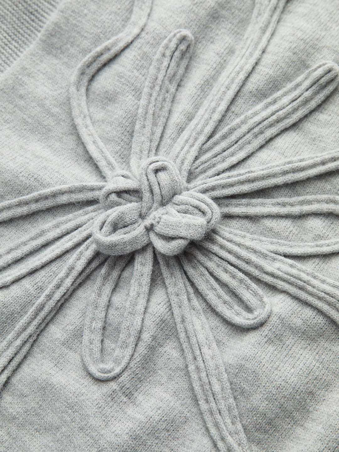 Çiçek Appliğe Kap-Sleeve Örgü Üst