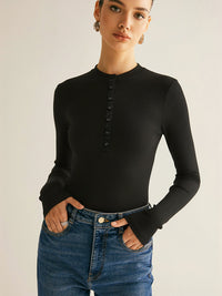 Nakışlı Uzun Kollu Bodysuit