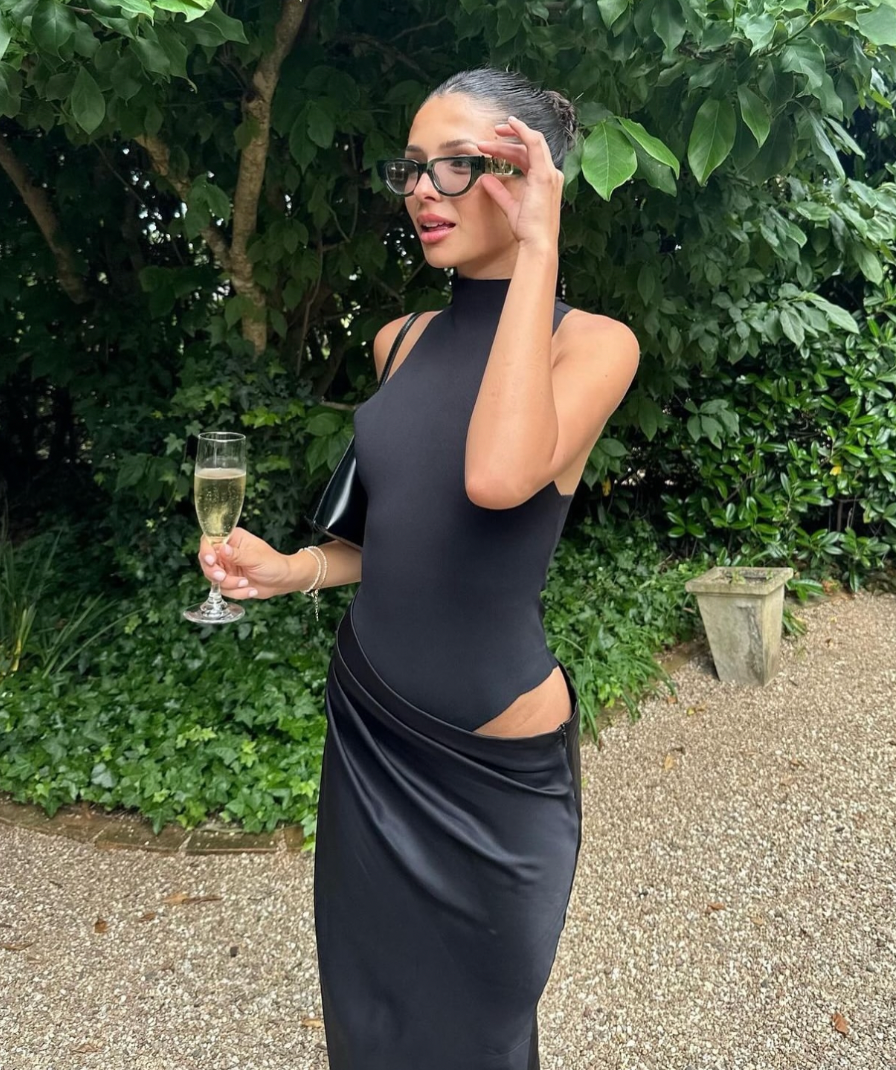 Asimetrik Maksi Siyah Elbise