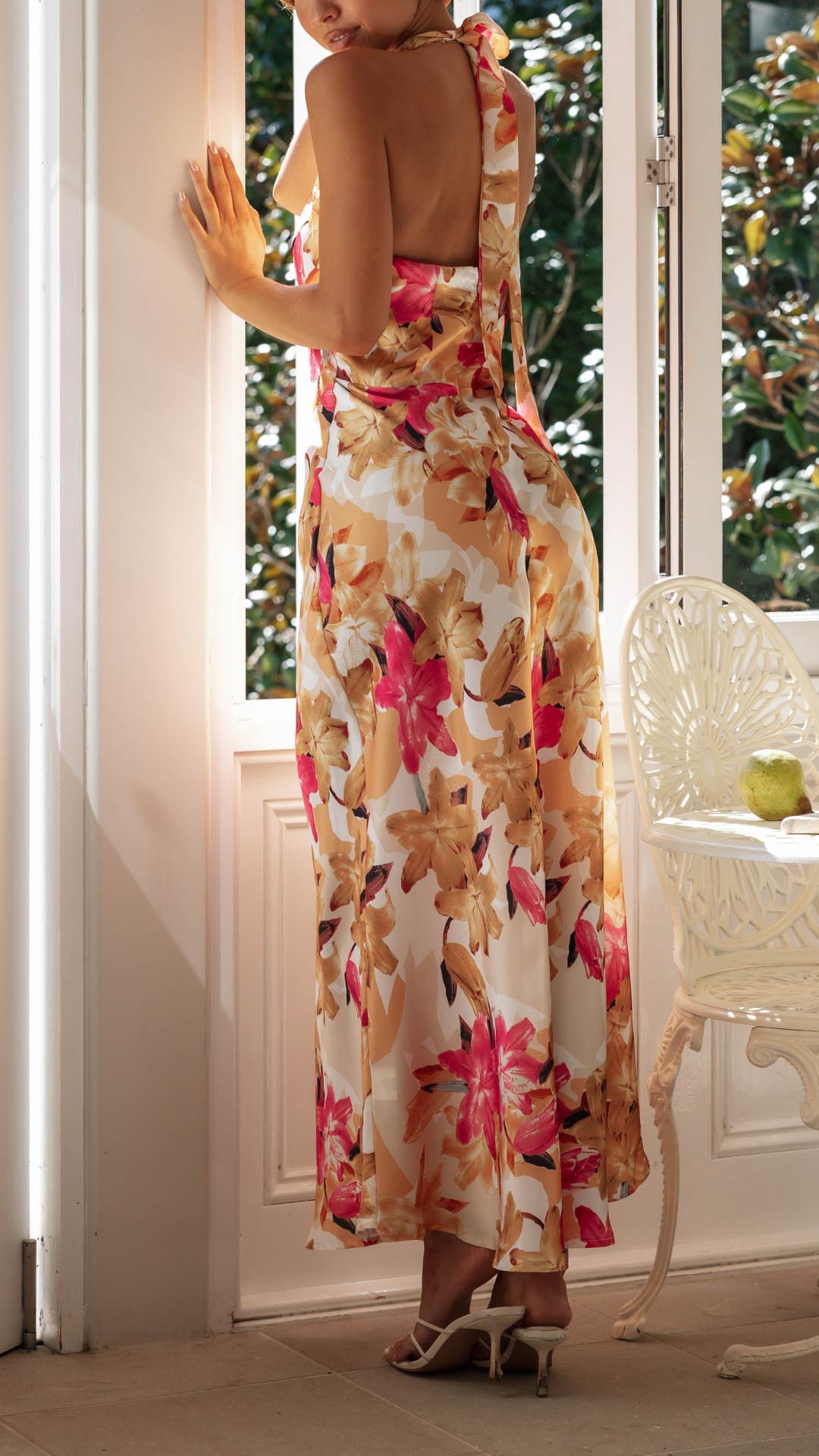 Shannon | Çiçekli Halter Maxi Elbise