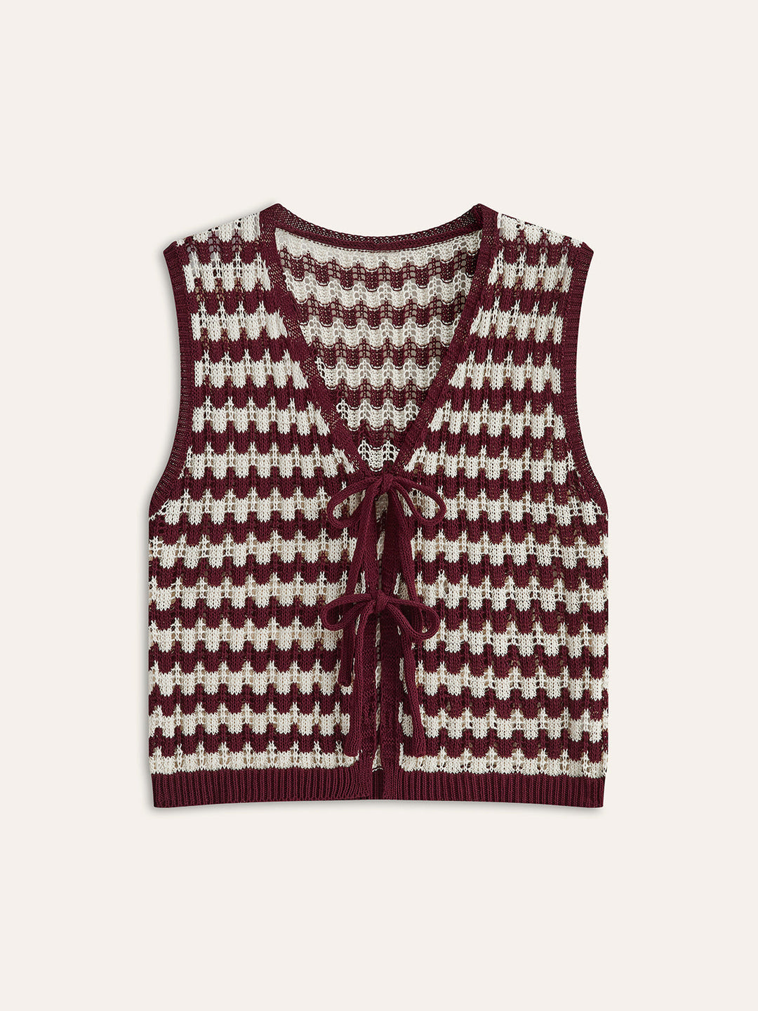 Şık Kontrast Papyon Örgü Bluz - Svelte Chic