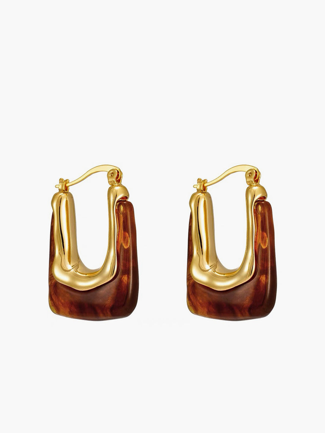 U Şekilli Amber Halka Küpe - Svelte Chic