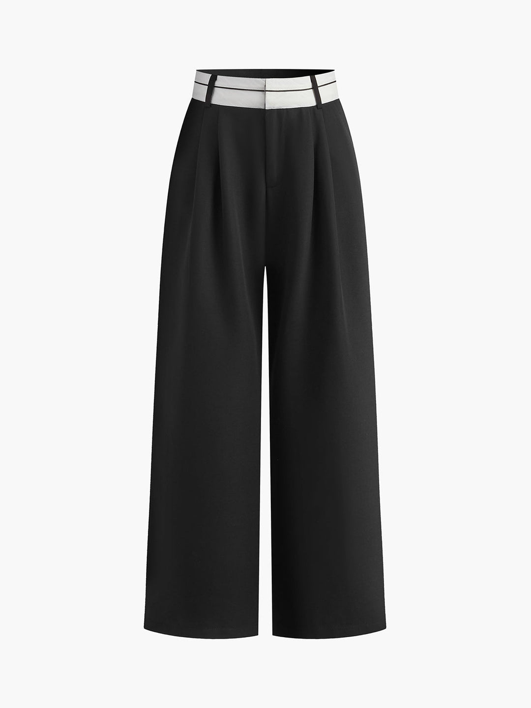 Günlük Kontrast Geniş Paça Pantolon, Svelte Chic