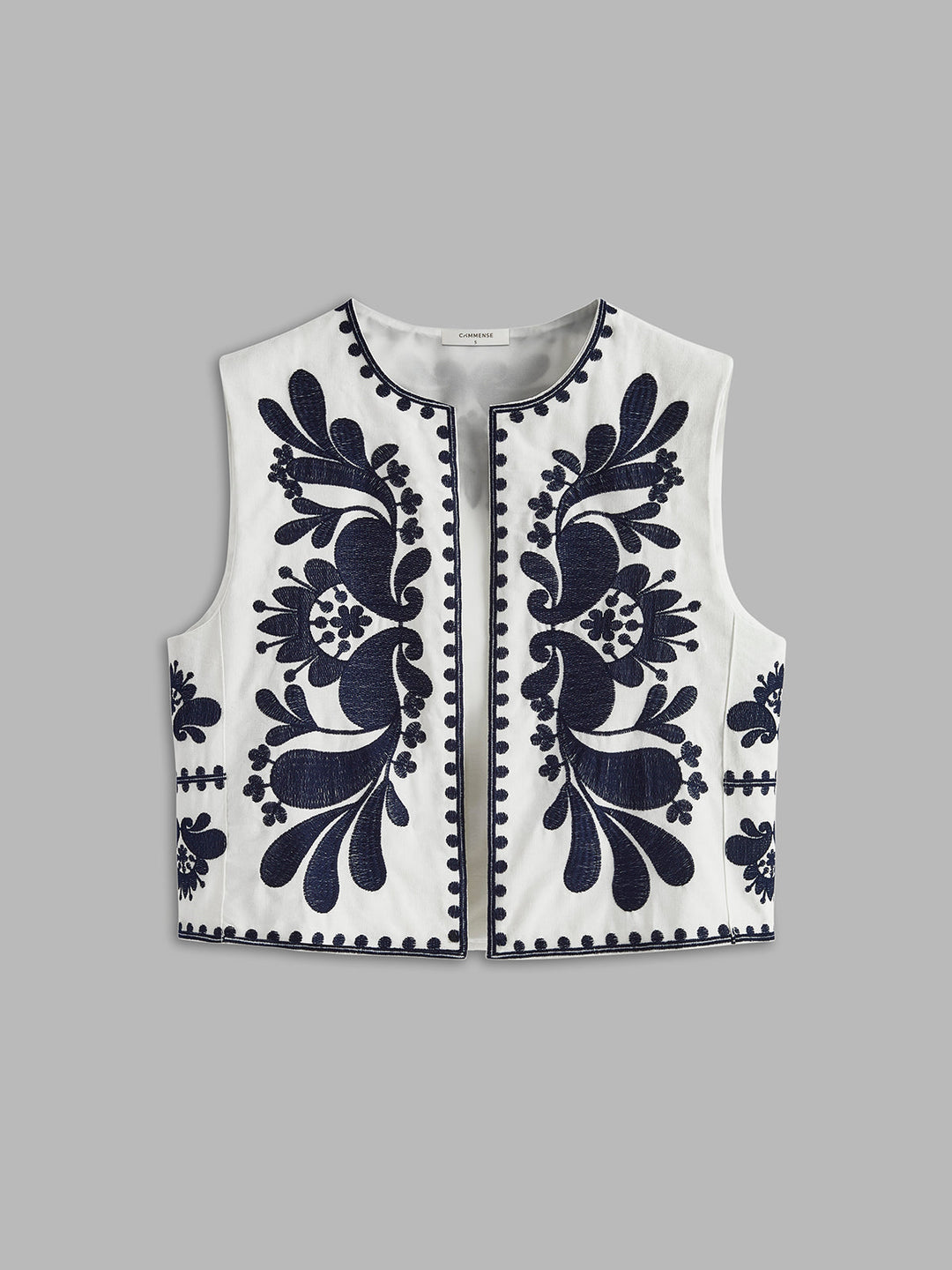 Svelte Chic Vintage Çiçek Nakışlı Yelek