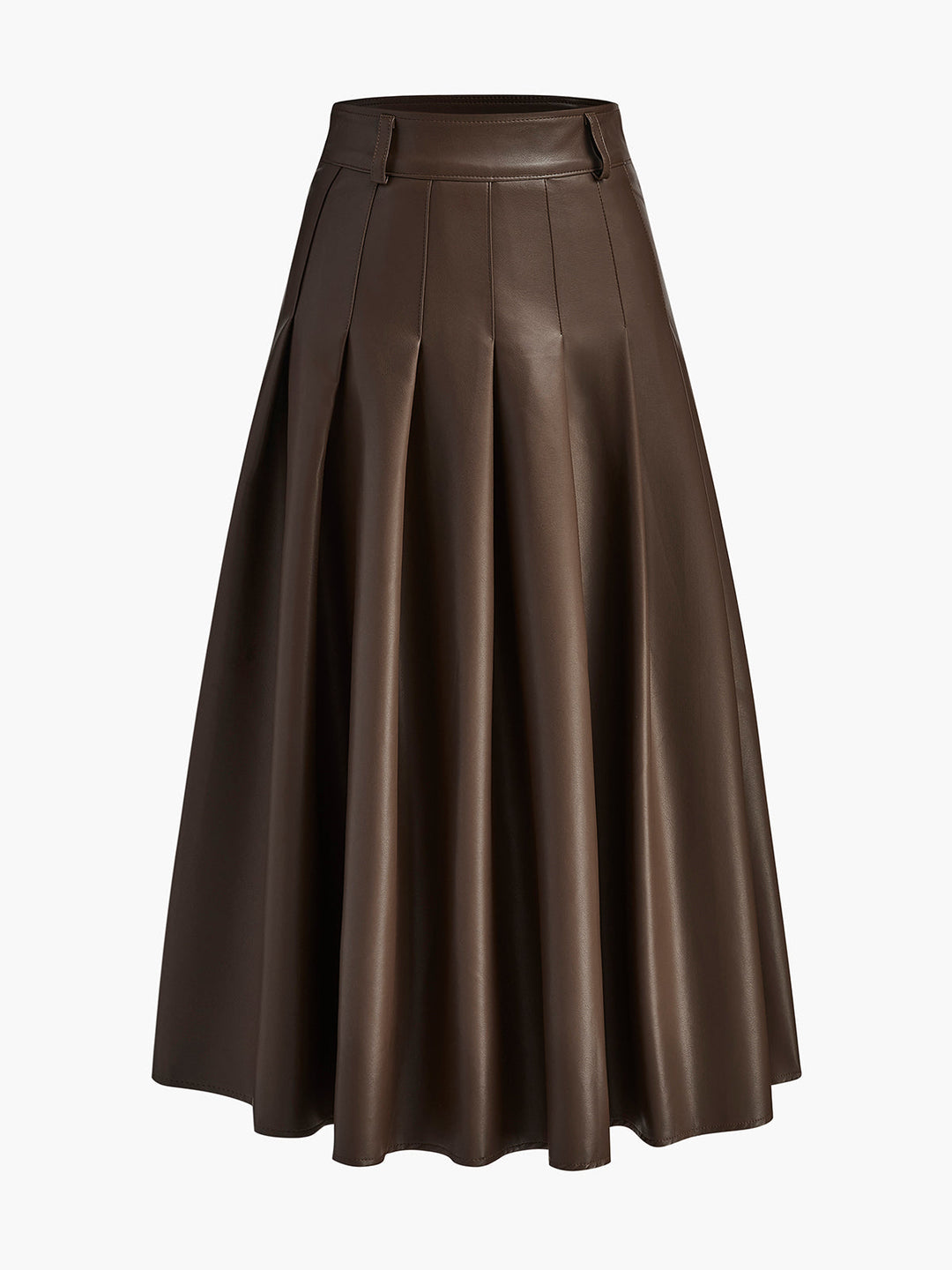 Retro Plise PU Deri Etek - Svelte Chic