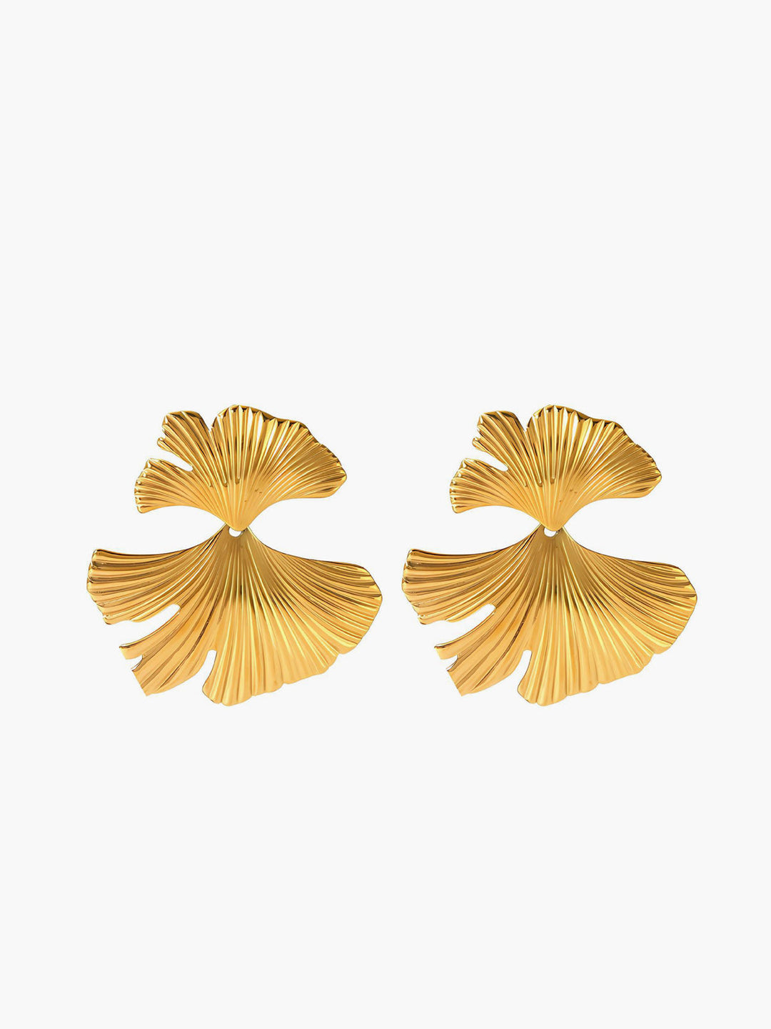 Ginkgo Yaprağı Dalgalı Küpeler - Svelte Chic