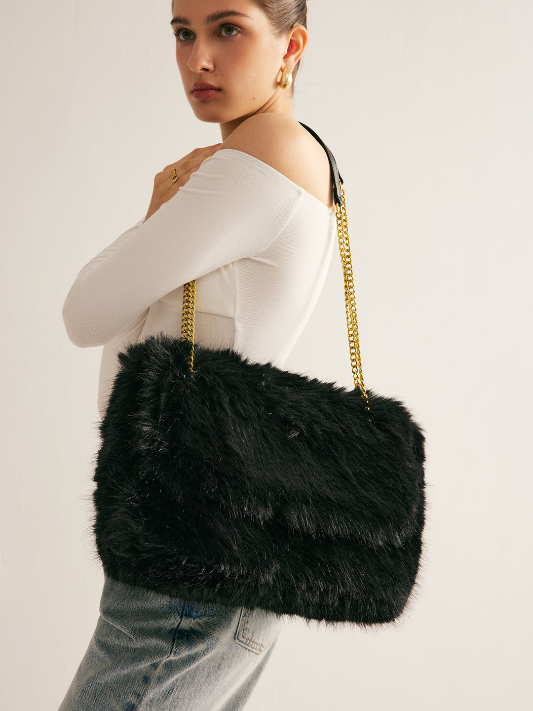Büyük Kapasiteli Peluş Torba - Svelte Chic