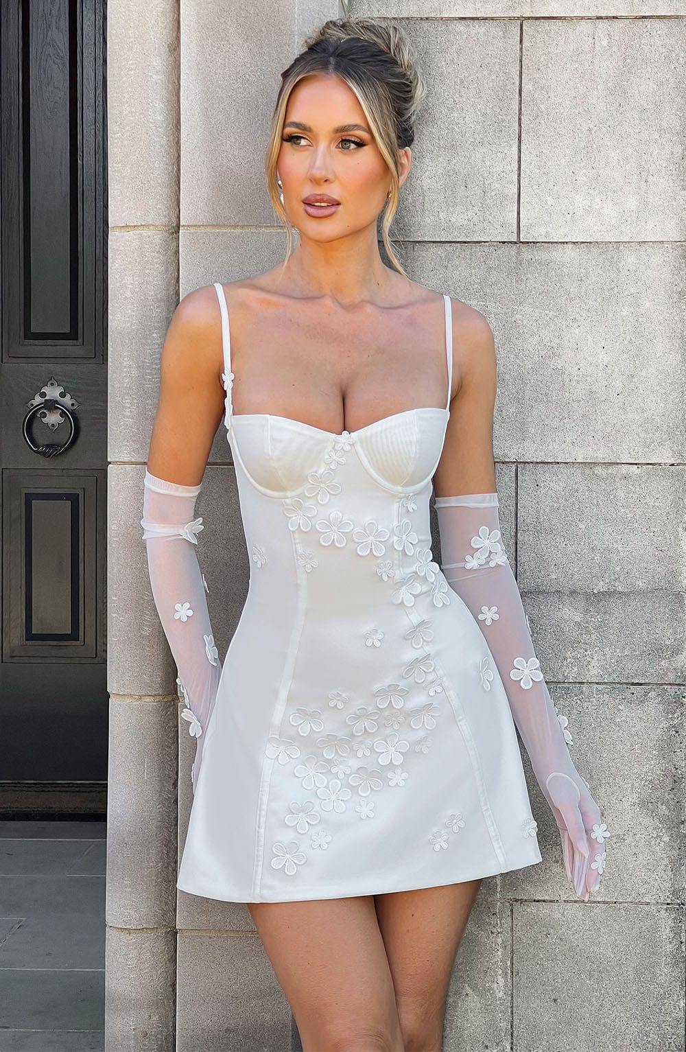 Dalary Mini Elbise Fildişi - Svelte Chic