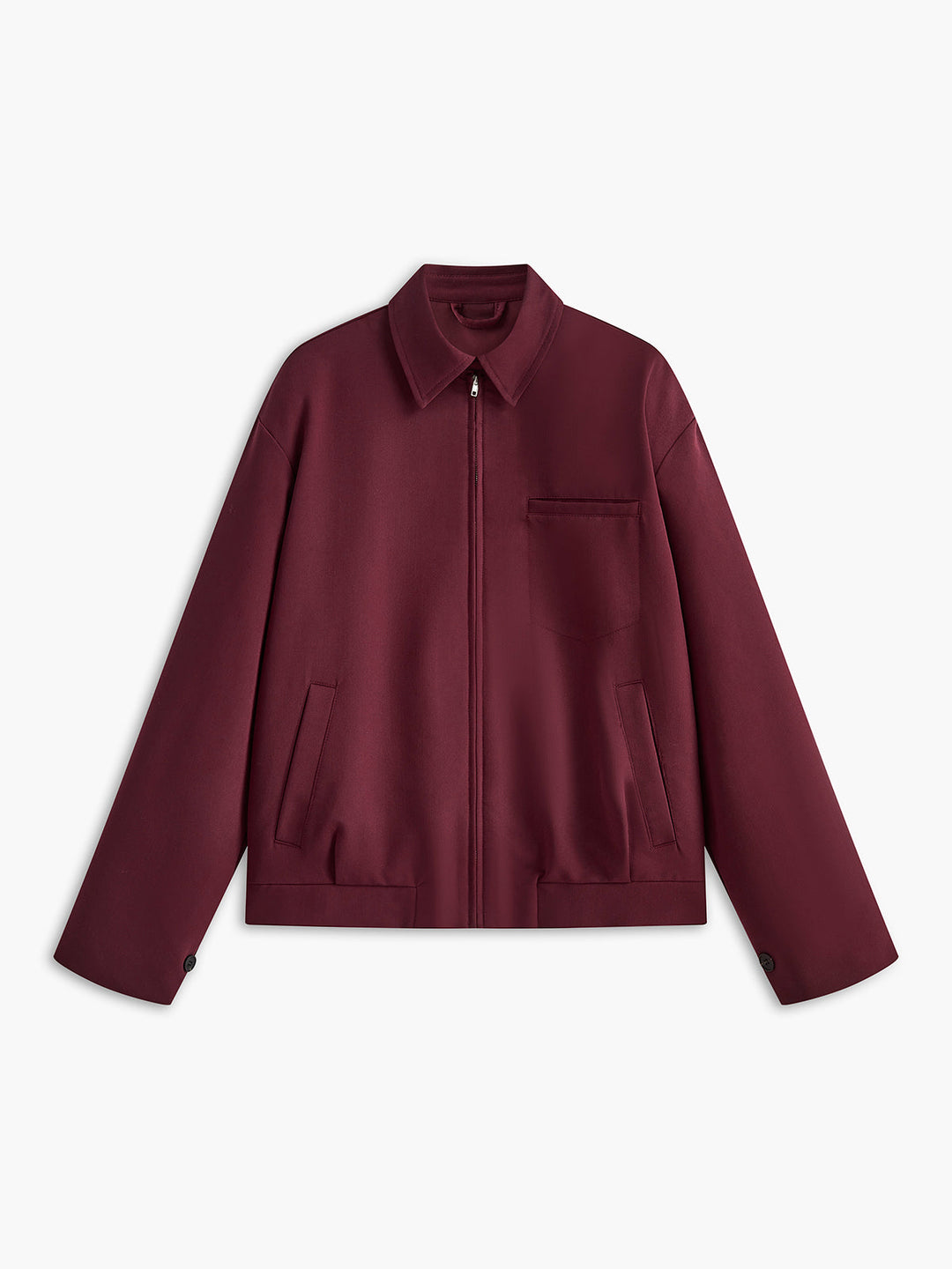 Vintage Lapel Zipper Jacket modelinin ön görünümü