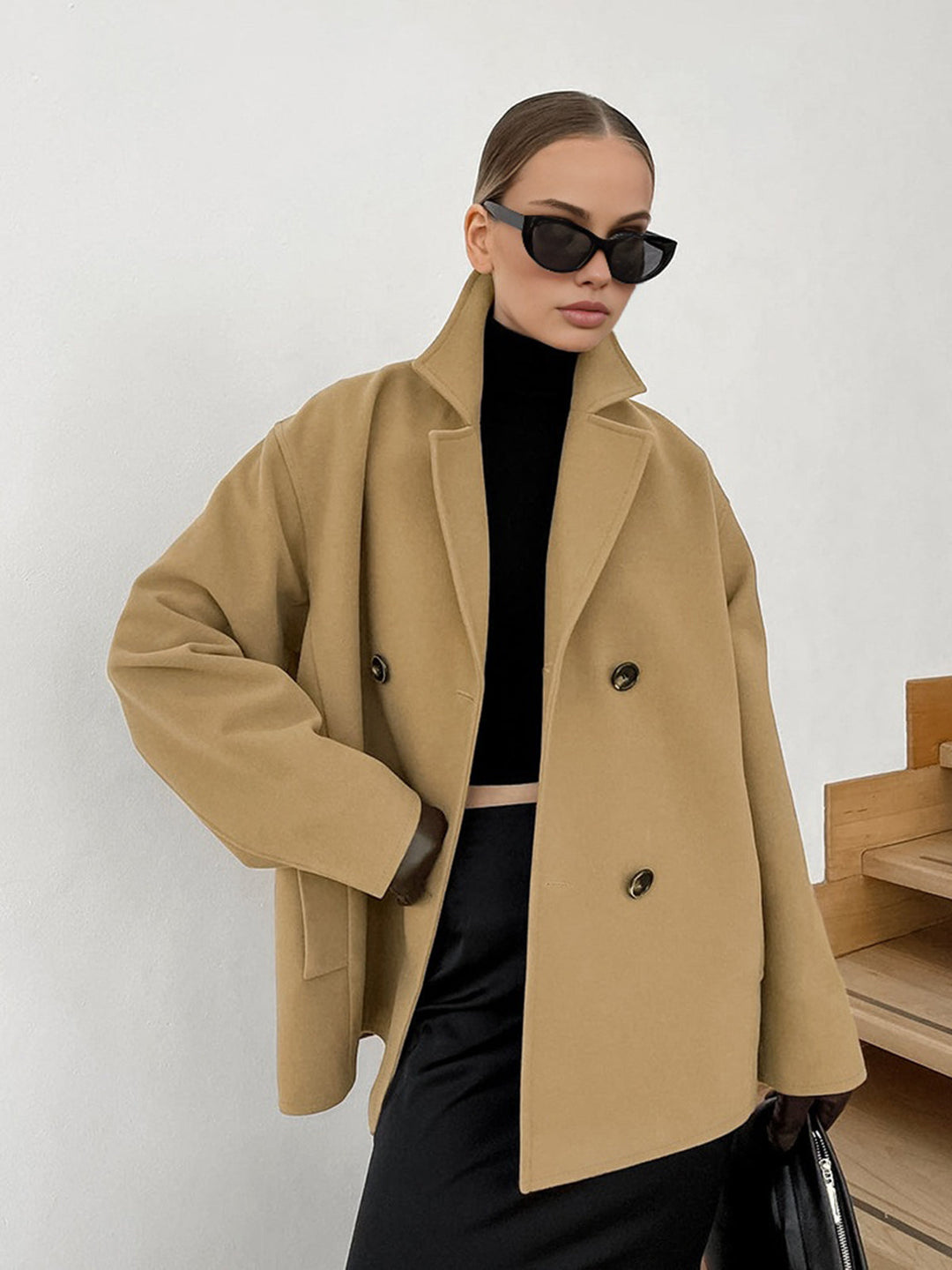 Svelte Chic Yaka Sıcak Mont, günlük stil için ideal