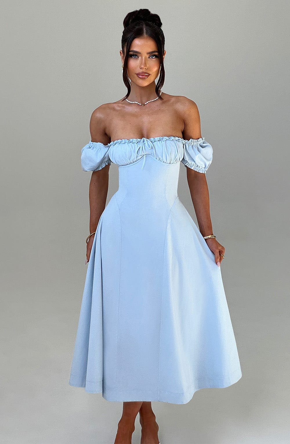 Elora Midi Elbise - Mavi, Svelte Chic