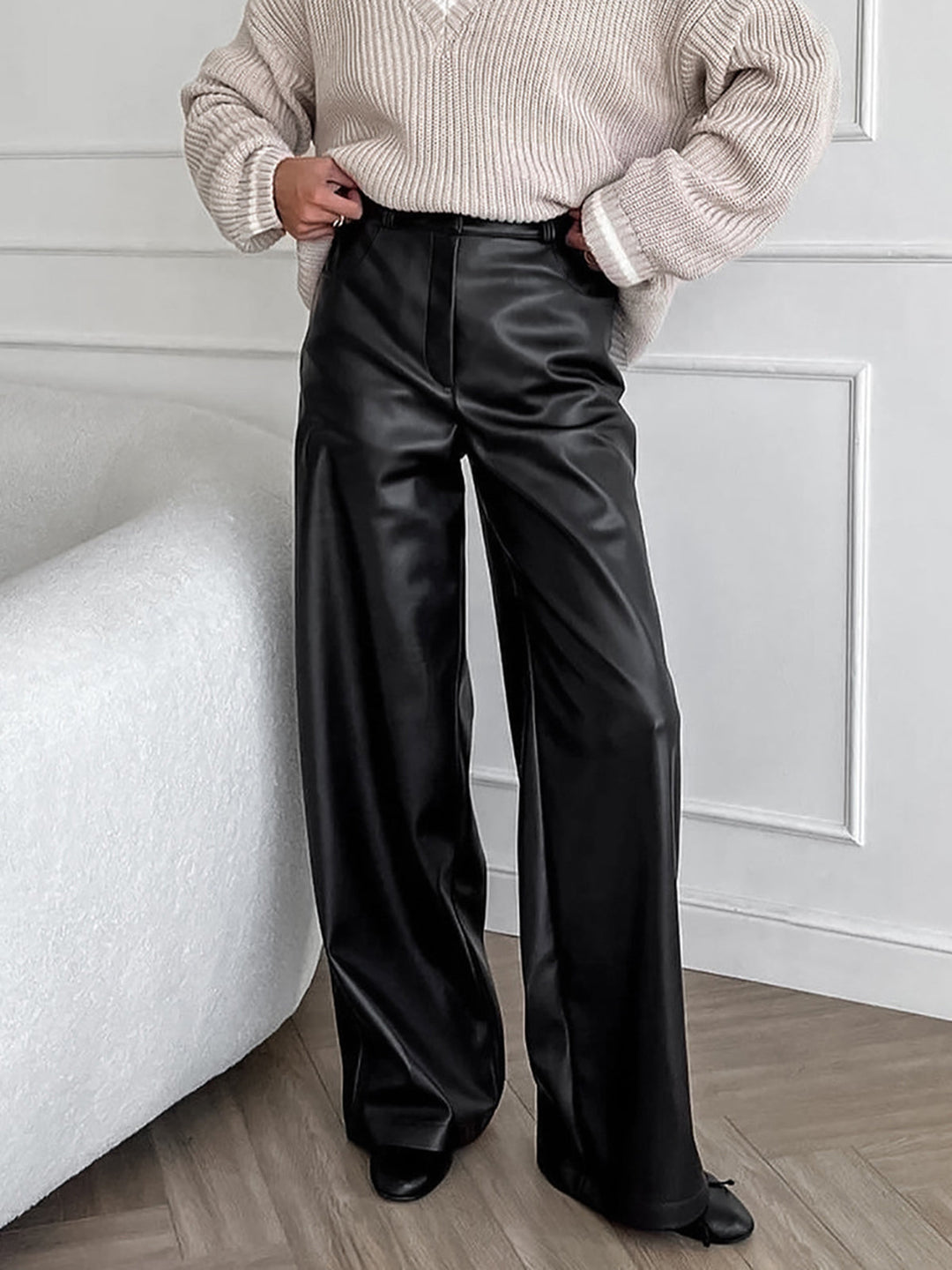 Çok Yönlü Yapay Deri Pantolon - Svelte Chic