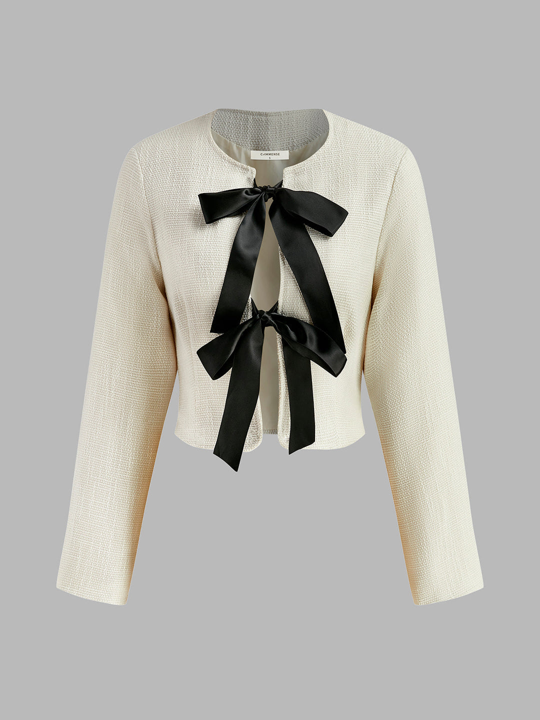 Fiyonk dekorlu kısa blazer, kadın modası, Svelte Chic