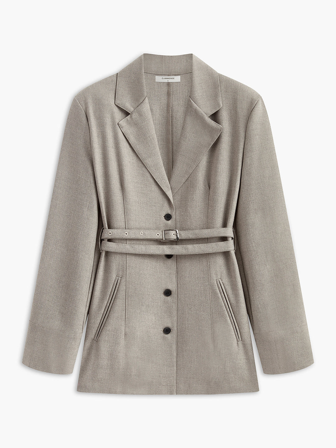 Şık Kuşaklı Düğmeli Blazer, kadın modası, Svelte Chic