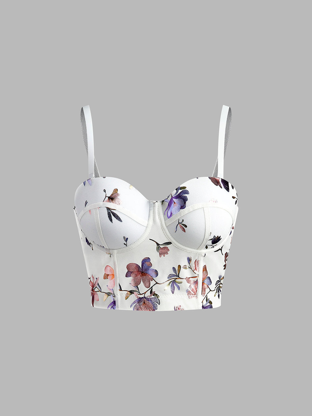 Çiçek baskılı korse üst, romantik stil, Svelte Chic
