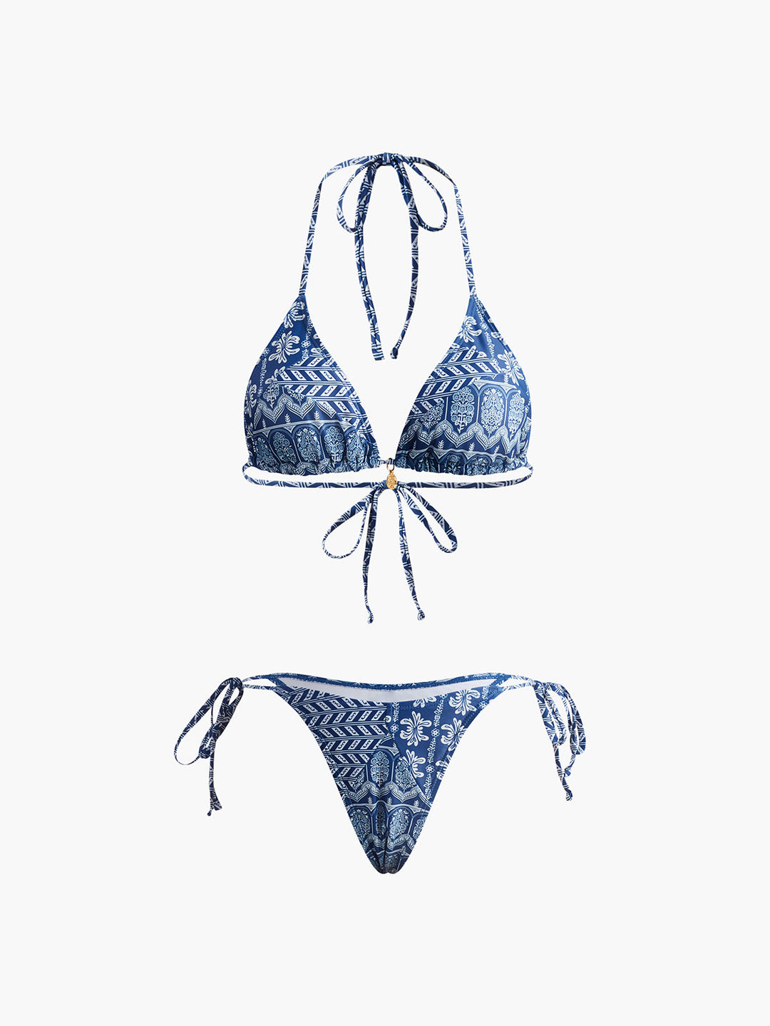 Baskılı Ayarlanabilir Askılı Bikini Takımı - Svelte Chic