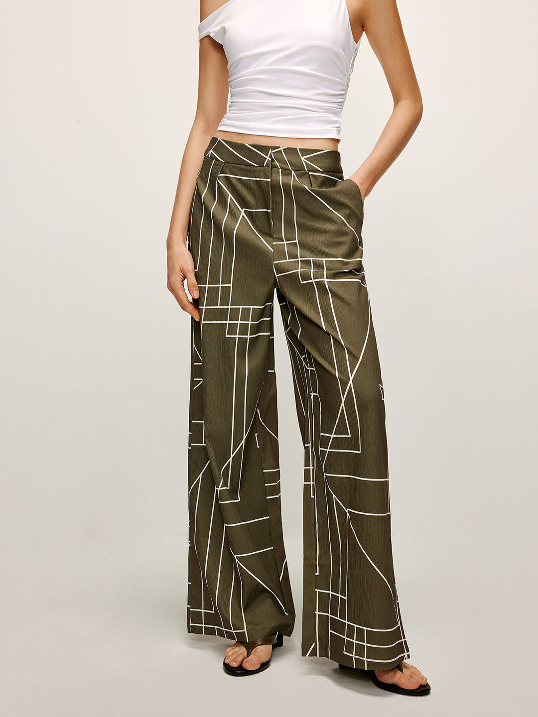 Baskılı geniş paça pantolon, Svelte Chic
