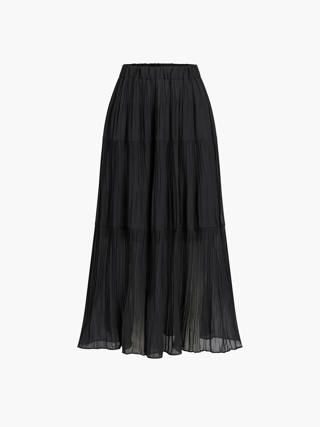 Svelte Chic Katı Fırfır Pileli Maxi Etek