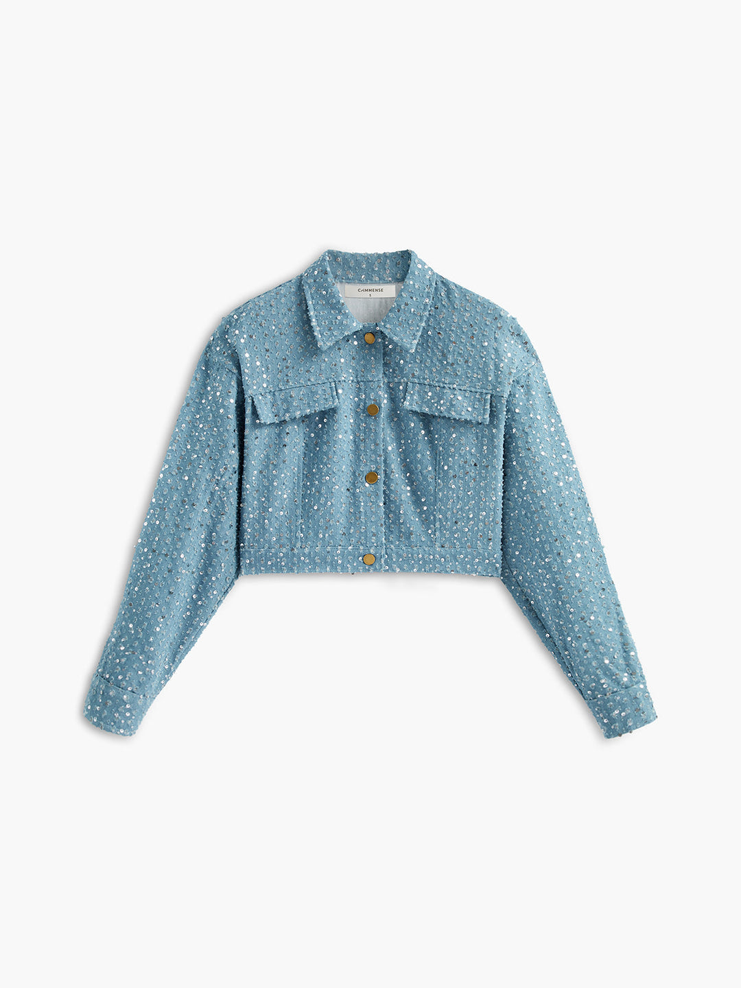 Svelte Chic Payetli Dekor Crop Ceket