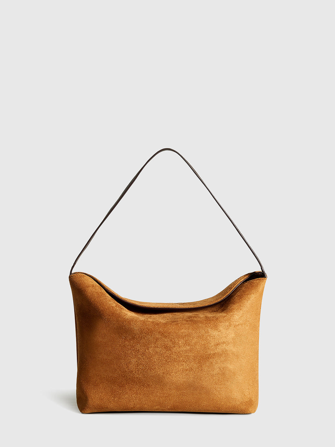 Minimalist fermuarlı yastık omuz çantası
