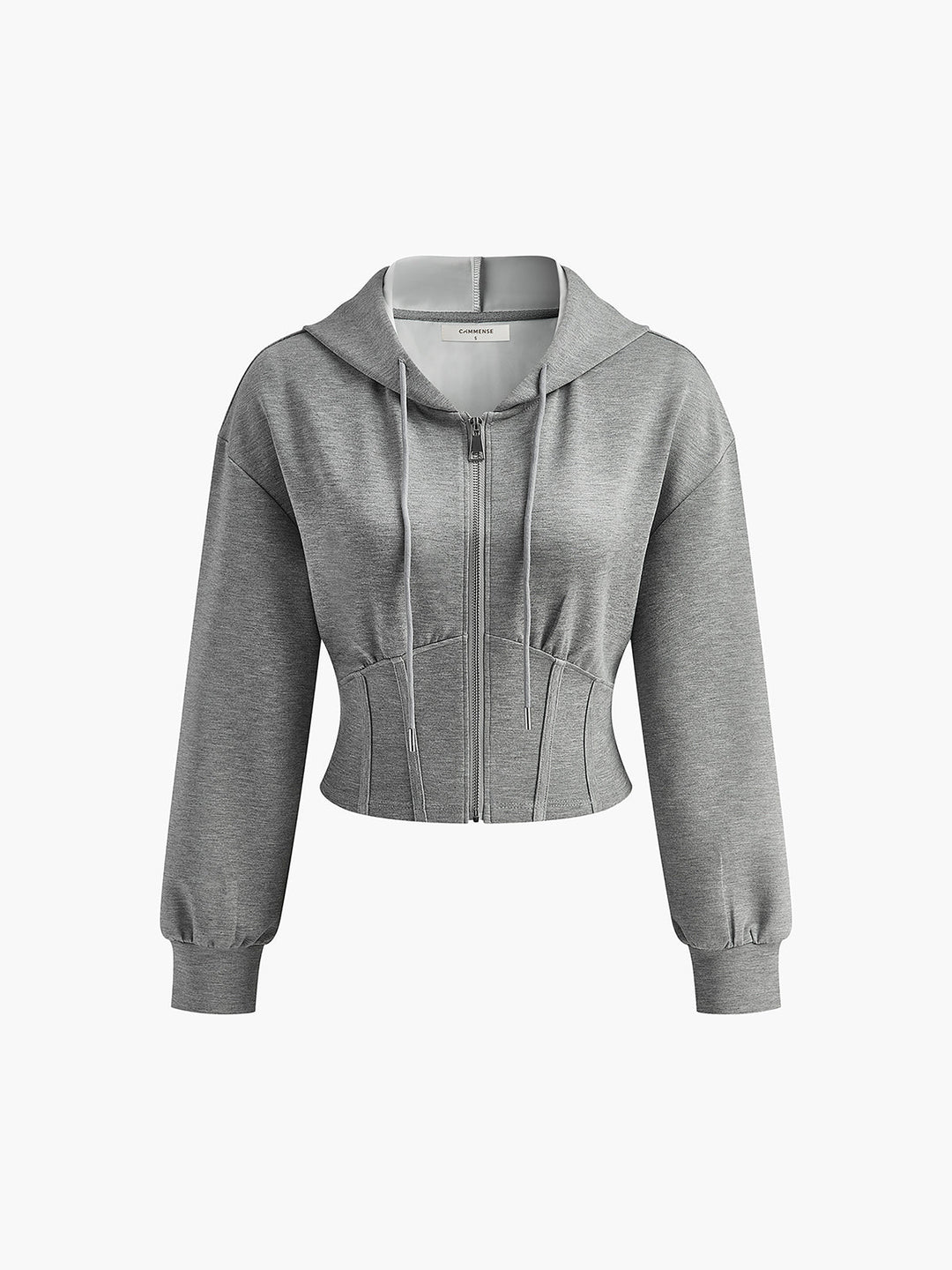 Svelte Chic spor tarzı fermuarlı slim kapüşonlu üst
