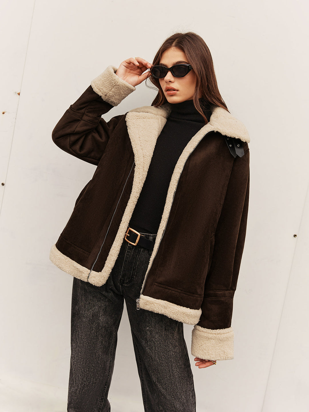 Yüksek Yaka Fermuarlı Polar Ceket - Svelte Chic