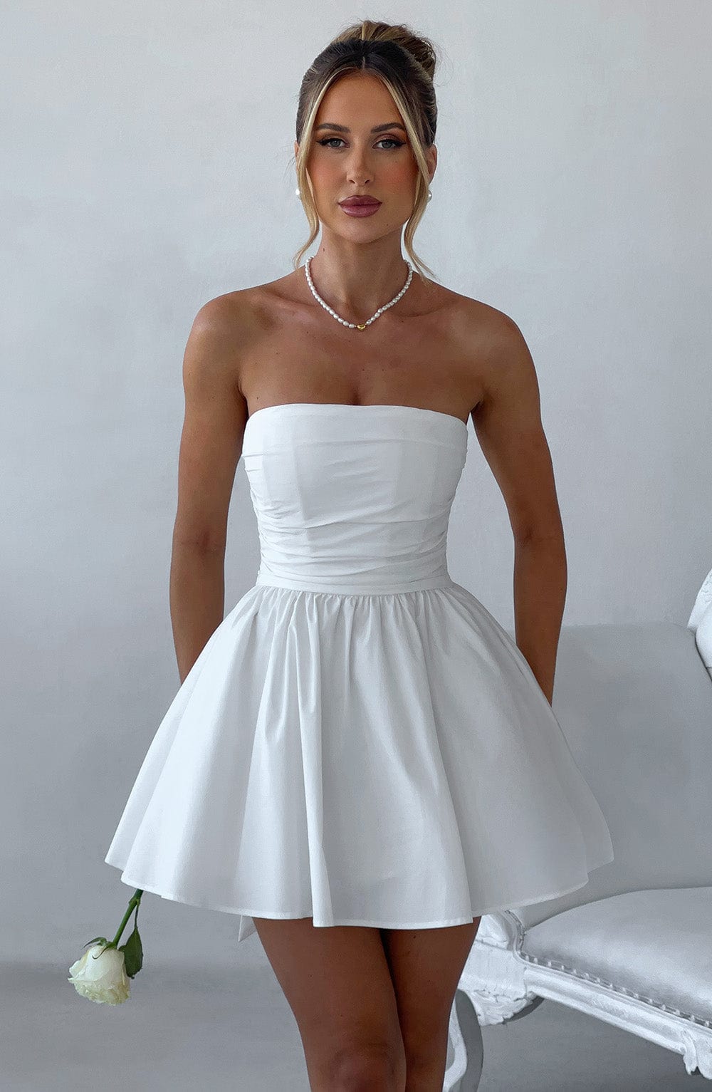 Katrina Mini Elbise - Fildişi, Svelte Chic
