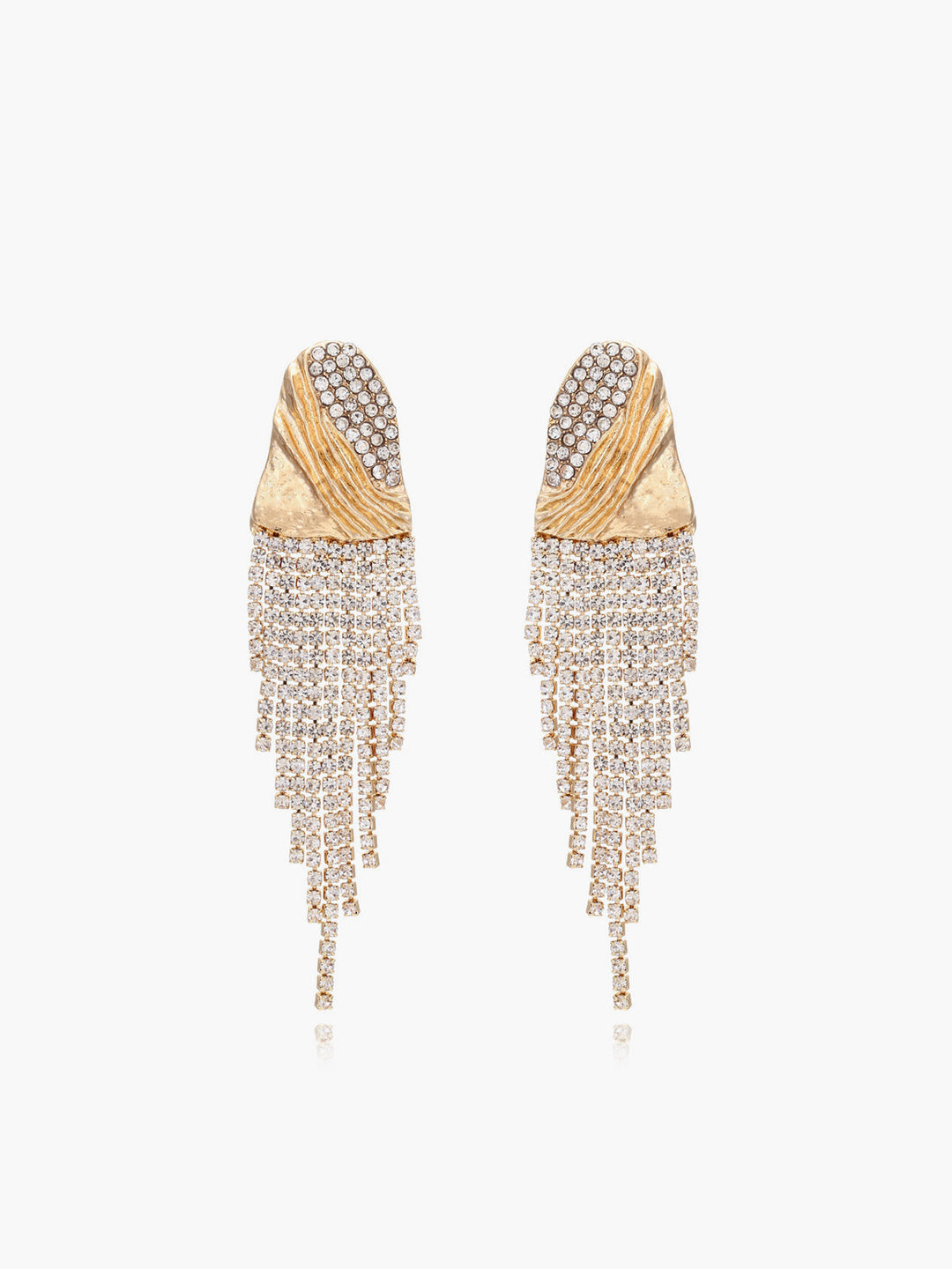 Buruşuk Metal Rhinestone Küpe - Svelte Chic