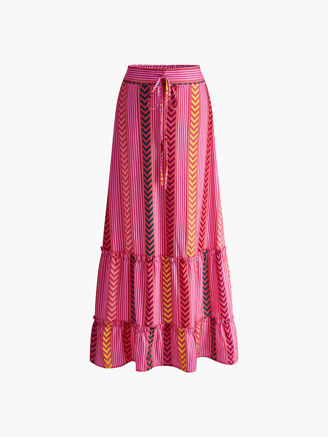 Boho Baskılı İpli Fırfırlı Etek - Svelte Chic