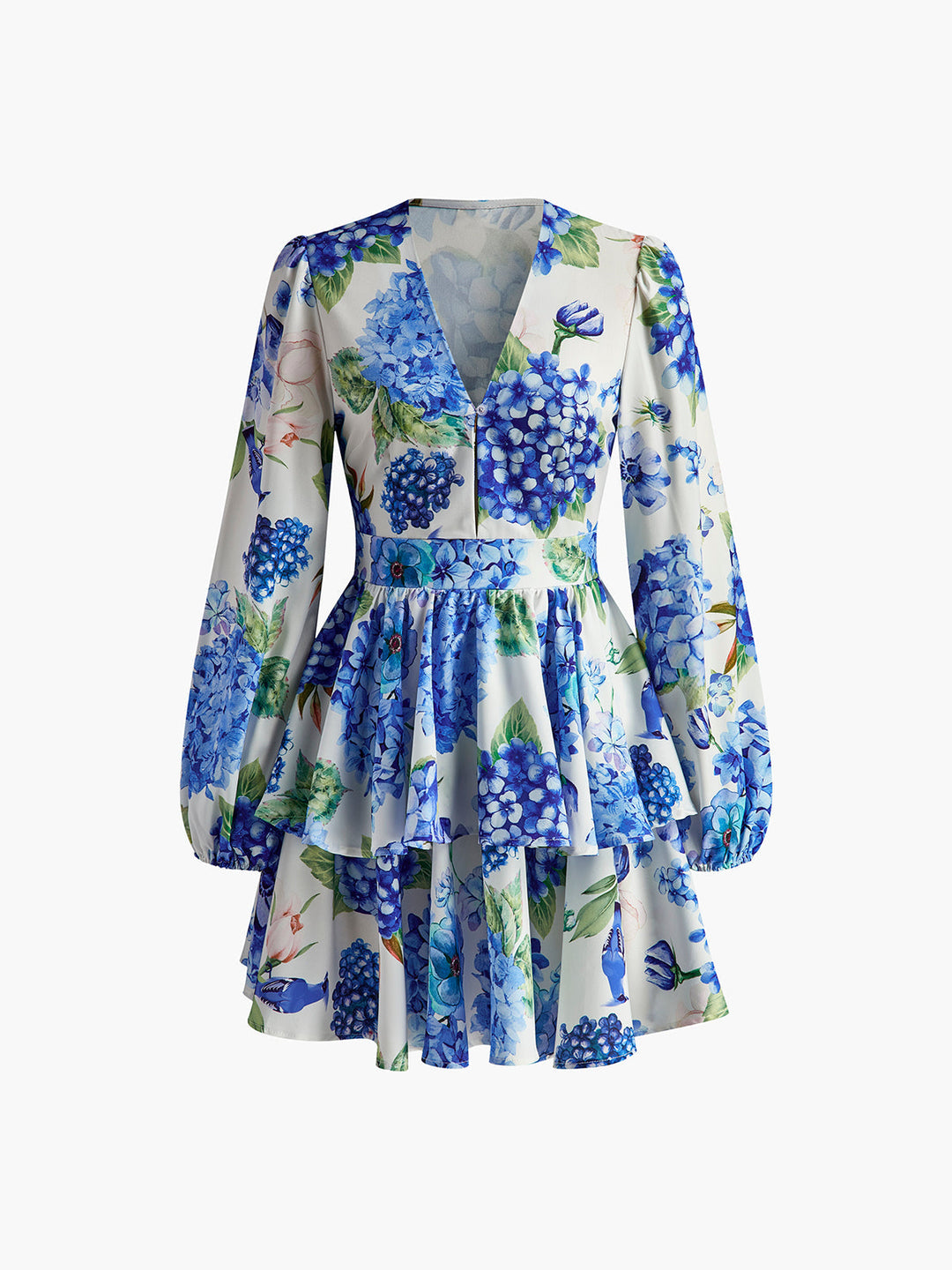 Grape Printed Ruffle Corset Dress - Romantik ve Şık Elbise