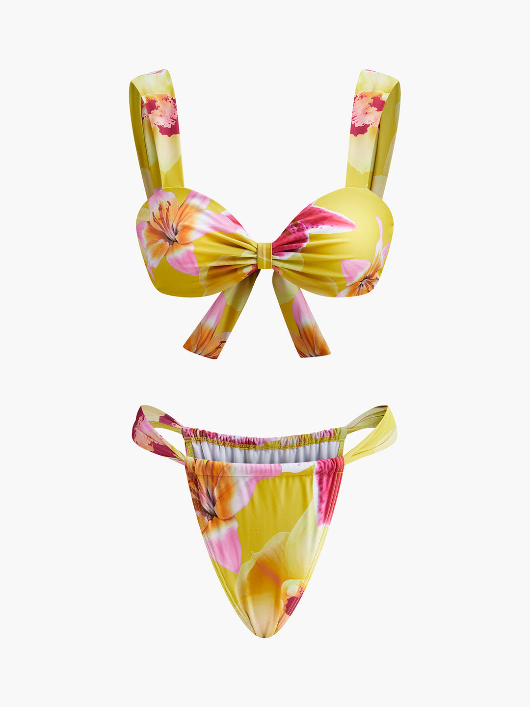 Çiçek Desenli Jarse Bikini Takımı - Tatil İçin Mükemmel Seçim